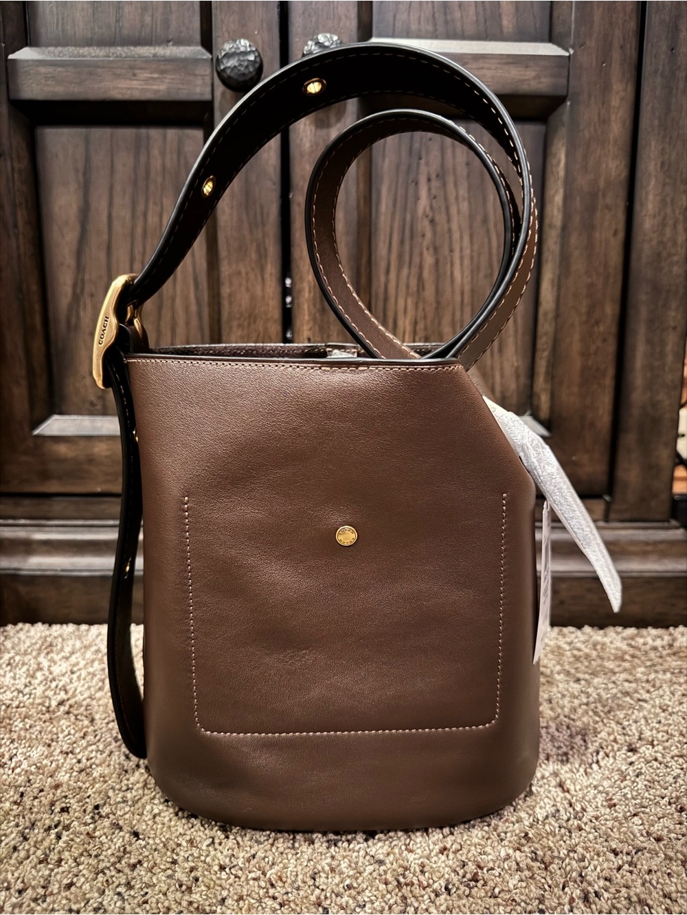 COACH BLEEKER BUCKET BAG 21 Brown Leather Bucket Bag - Picture 2 of 9